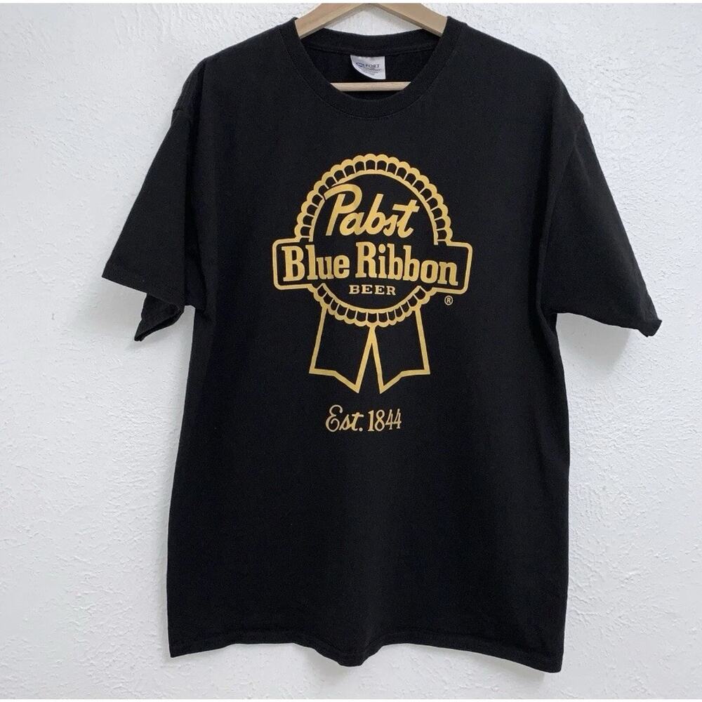 Pabst Blue Ribbon T-Shirt Black With Yellow Logo